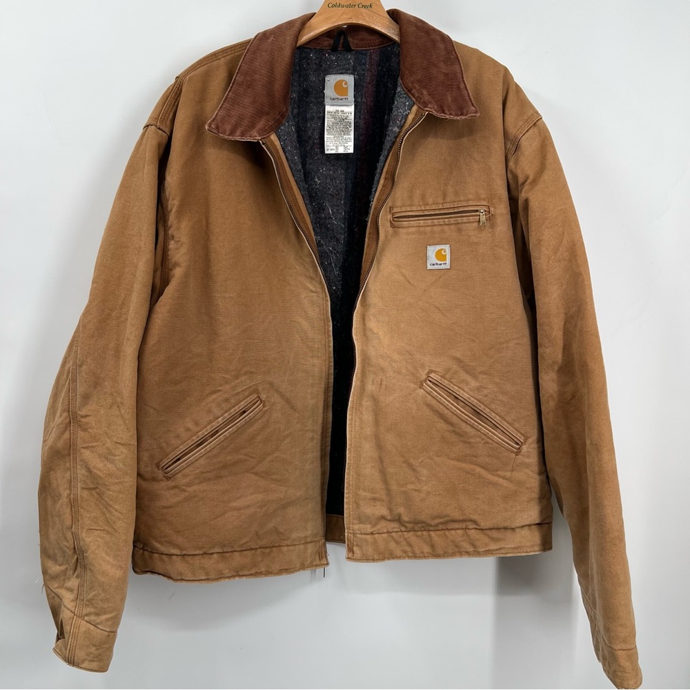Carhartt Vintage Detroit J01 BRN Brown Blanket Lined Chore Coat USA